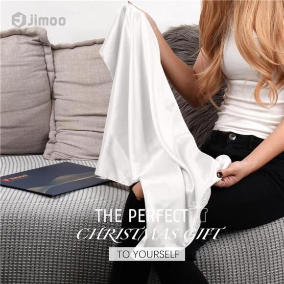 100% Mulberry Silk Pillowcase 19 Momme Hair Skin Friendly 2 Pc Queen Ivory White - Picture 6 of 6